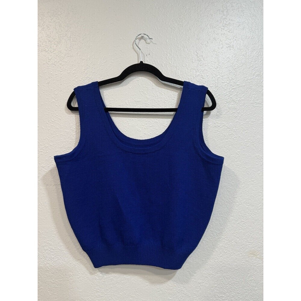 St John Basics Marie Gray Purple Violet Santana Knit Shell Tank Top  Sz Medium